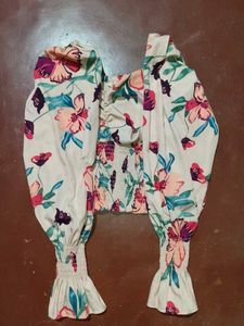 Floral Print Smocked Crop Top