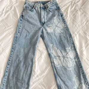 H&amp;M Butterfly Print Wide Leg