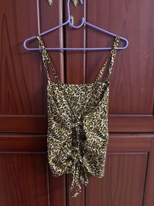 Leopard Print Backless Cami Top