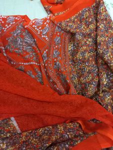 Orange Colour Georgette Saree
