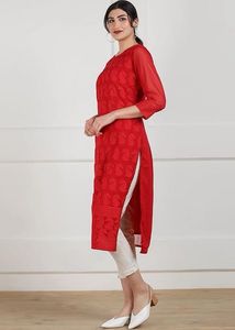 Chiffon Chikankari Kurti
