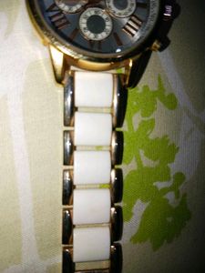 Guess Gold &amp; White Watch