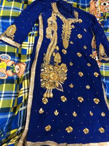 Royal Blue Diamond Kurti Heavy