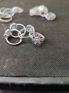 Blue AD Pure Silver Toe Ring