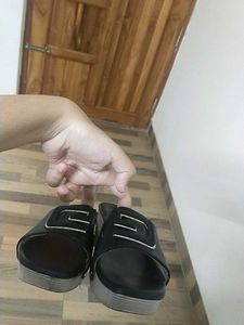 Black Wedge Sandals