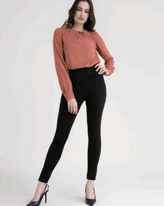 Casual regular sleeves solid women top brown