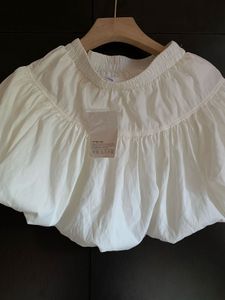 White Puff  Skirt with Black Bow Accents