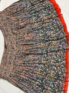 Branded Pinterest Floral Pleated Mini Skirt