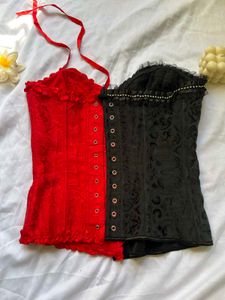 Red &amp; Black Corset Top
