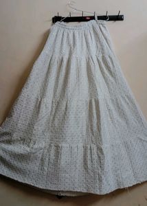 White Eyelet Maxi Skirt