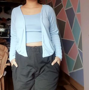 Light Blue Open Cardigan