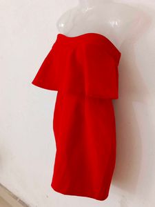 HOT RED RUFFLE BODYCON