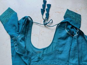 Peacock Green Sworaski Work Saree