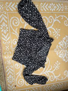 Black With Floral Print Crop Top