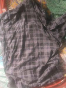 Gray Plaid Button-Down Shirt