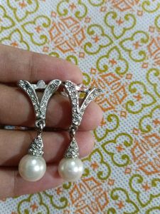 Real Pearl Pendant Necklace with Earrings