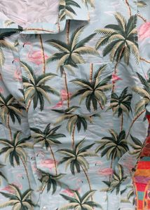 Palm Tree Flamingo Print Shirt