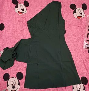 Shein Party One Shoulder Side Tie-Up Mini Wrap Dre