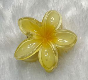 Yellow Scrunchie + Flower Claw Clip Combo