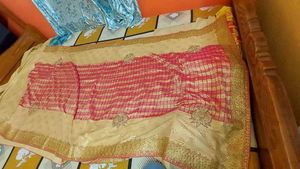 Elegant Red & Gold Saree