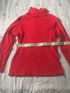 Red Turtleneck Top