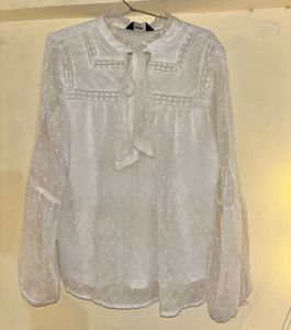 Textured Top with Bishop Sleeves