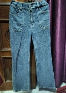 Blue Denim Straight Jeans