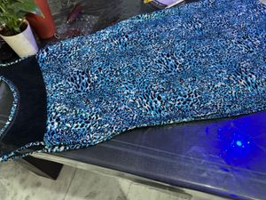 Blue Animal Print Kurti