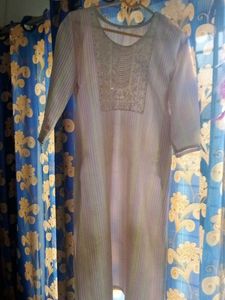 Striped Embroidered Kurta