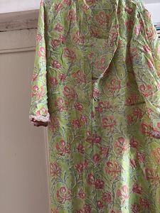 Green Floral Kurta