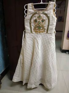 Embroidered Check Dress