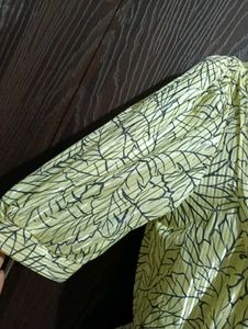 Vintage Leaf Print Dress And Net Dres