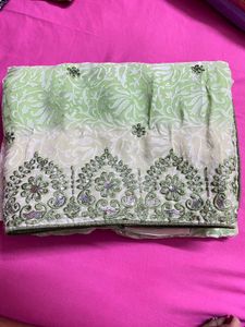 Beautiful  Brasso Saree 🥻 Available  For Sale