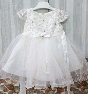 Elegant White Embroidered Frock