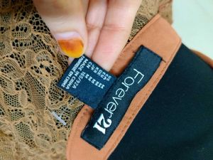 🤎Forever 21 Brand Women Shirt With Back Net Work