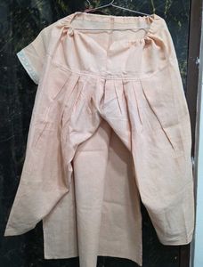 Peach Lace Kurta Set
