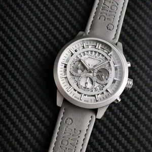 MONT BLANC  MENS GREY LEATHER BELT WATCH