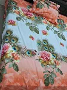Floral Peacock Bed Sheet