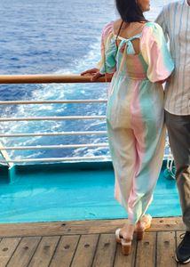 Beautiful Back Design Multicolour Jumpsuit