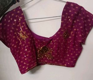 Elegant Dark Pink and Golden Ethnic Saree