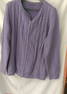 Purple Knit Cardigan