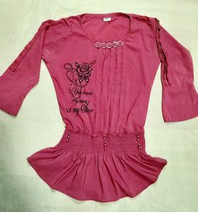 Rose Graphic Top with Bell Sleeves
