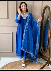 Silk Blue Kurta Set