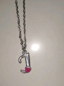 J Shape Locket N Chain