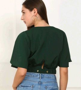 Tokyo Talkies Casual Women dark green top