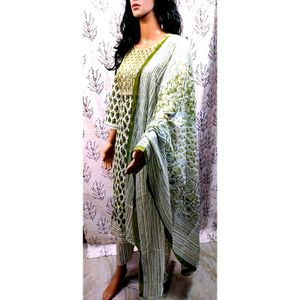 PURE COTTON New Kurta Sets With Dupatta Size L