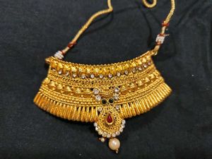 Gold Plated Indian Choker Necklace