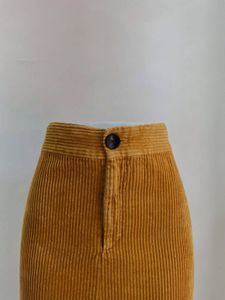 Zara Mustard Corduroy Midi Skirt