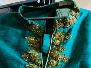 Green Color Ethnic Gown With Dupatta