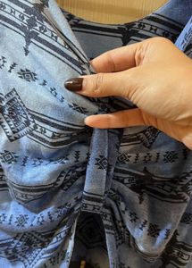 Blue Patterned Tank Top